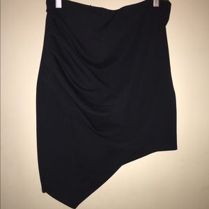 Black asymetrical mini skirt